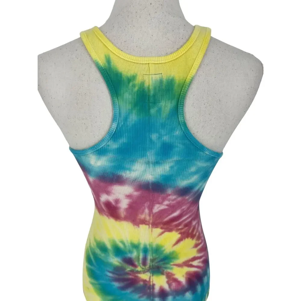 NSF Coqui Slim Racerback Tie Dye Ribbed Tank Dress Petite